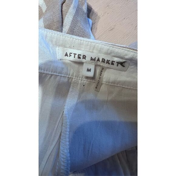 AFTER MARKET STRIPE LINEN BLEND RUFFLE TRIM SHORTS WOMENS SIZE M - Picture 9 of 10